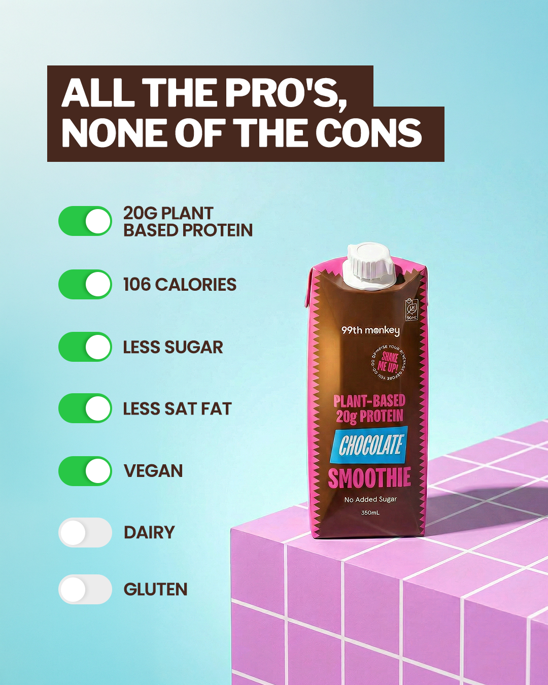 24 x Plant-Based Protein Smoothie - Chocolate (Free Shipping!)