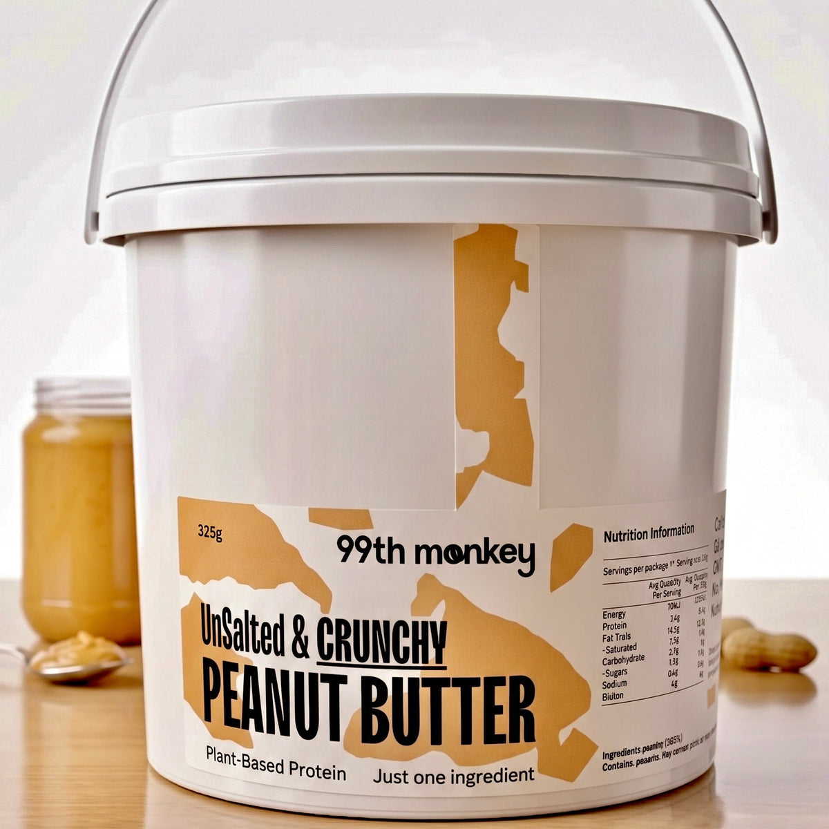 CRUNCHY Unsalted Natural Peanut Butter 2kg Tub
