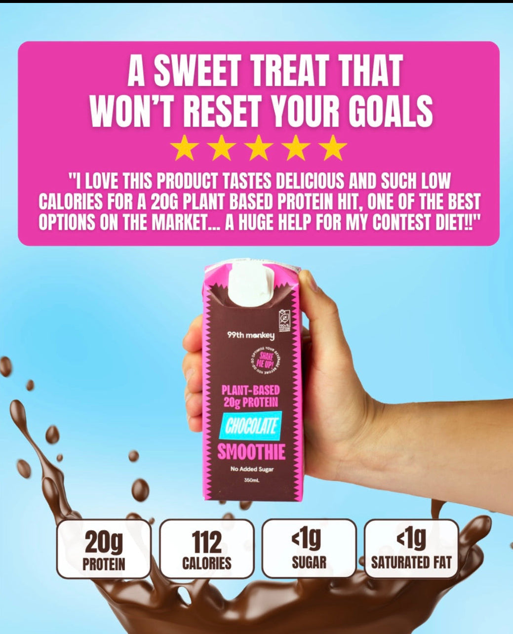 12 x Plant-Based Protein Smoothie - Chocolate