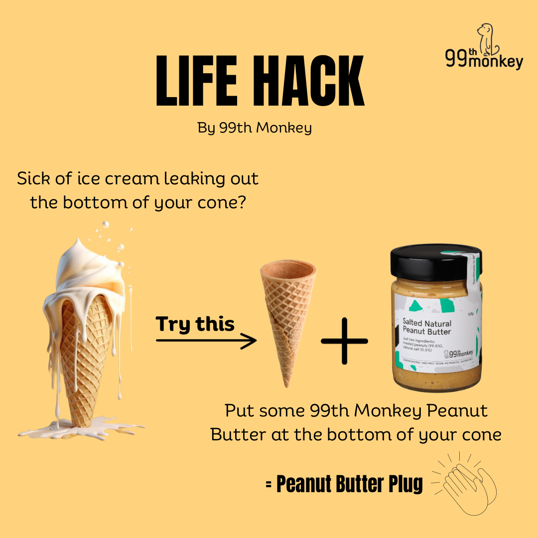 LIFE HACK - Use Nut Butter as an Ice Cream Cone Sealant