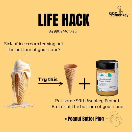 LIFE HACK - Use Nut Butter as an Ice Cream Cone Sealant