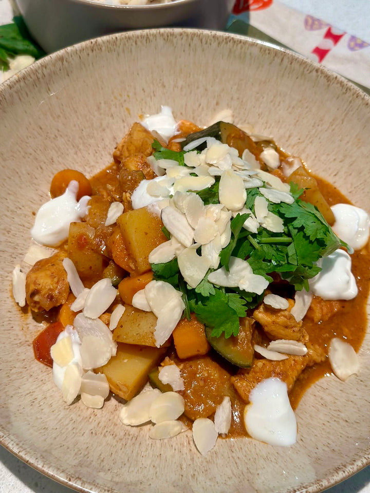 High-Protein Almond Chicken Curry with 99th Monkey