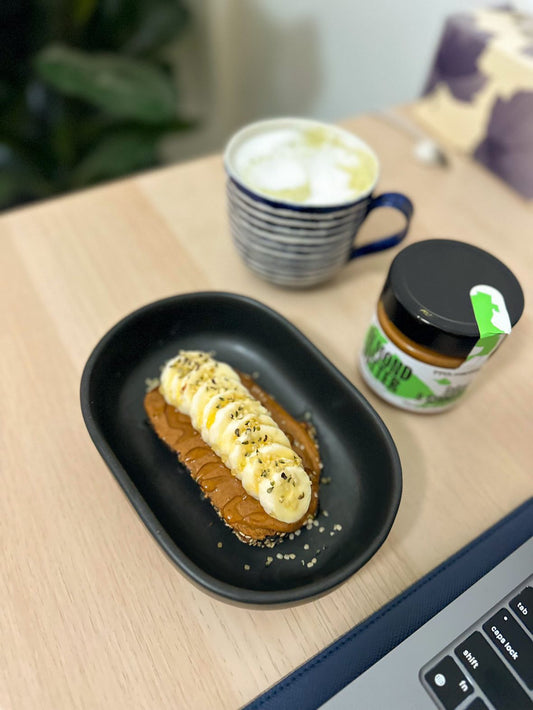 The Ultimate Snack Symphony: Salted Almond Butter, Banana, and Honey on Sourdough Toast