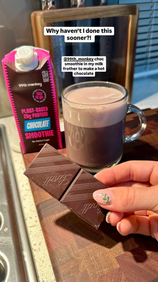 Your New Favourite Nightcap: Frothy, Healthy Hot Chocolate with 99th Monkey Protein Smoothies!