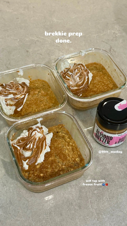 Your Secret Weapon for Stress-Free Mornings: Baked Oats with 99th Monkey Smooth Almond Butter