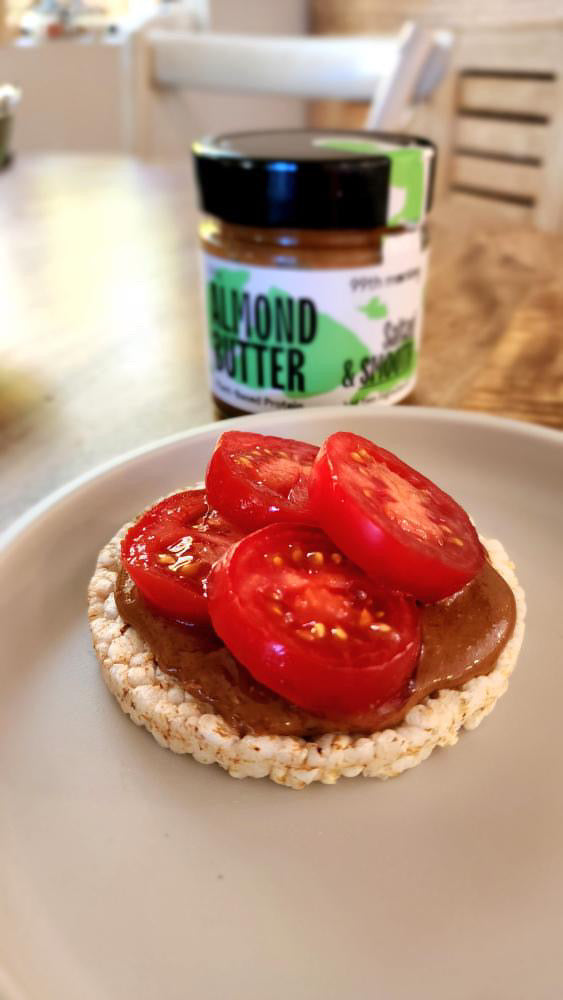 Nutty Creamy Almond Butter Meets Refreshing Cherry Tomatoes