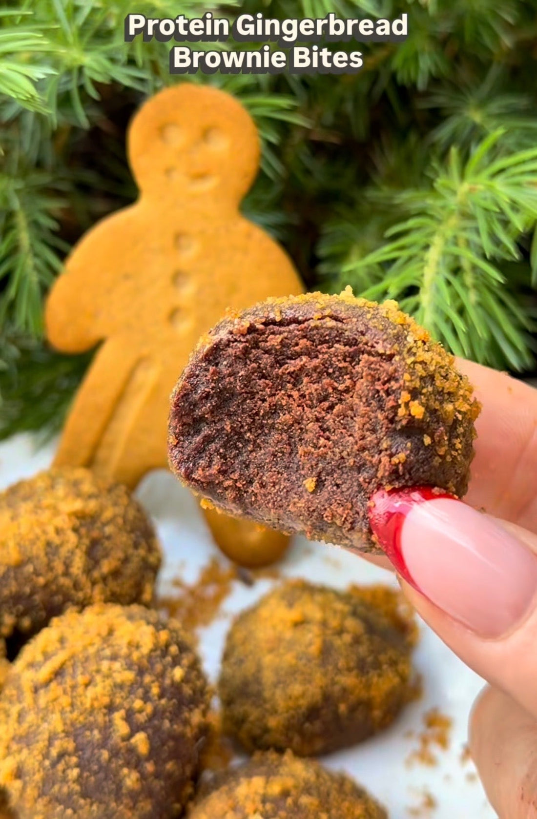 4-Ingredient Protein Gingerbread Brownie Bites