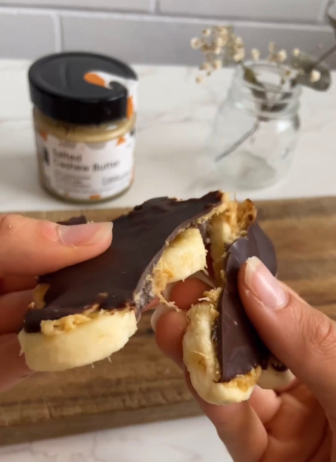 Cashew Butter and Banana Bark (Viral Date Bark)