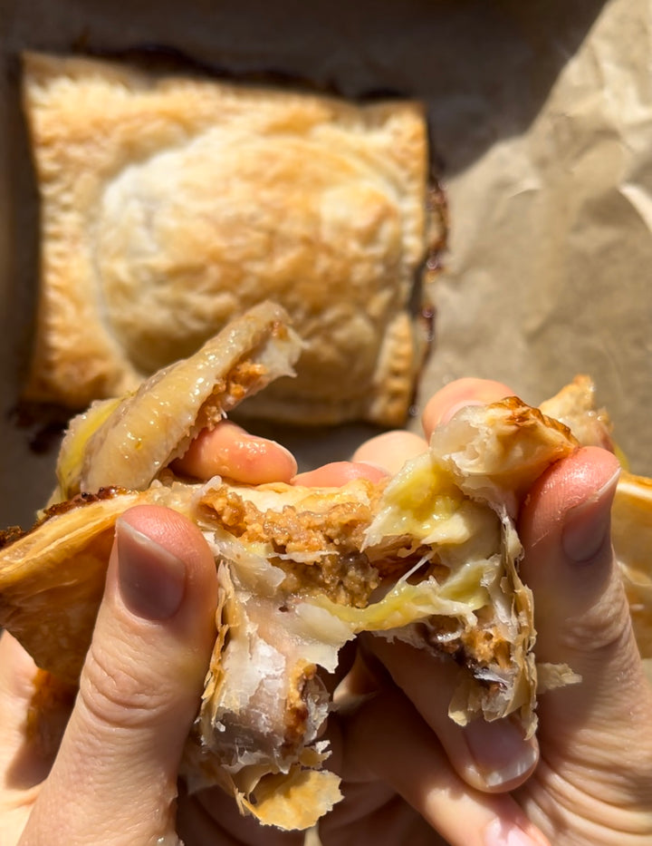Viral TikTok Upside Down Puff Pastry Hack - Peanut Butter & Banana Pastry Turnovers