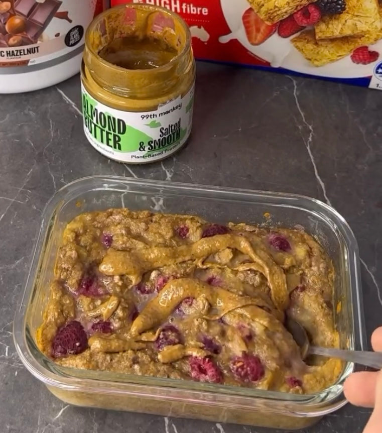 Conquer Chilly Mornings: A Warm and Delicious Baked Weetbix Porridge with Salted Almond Butter