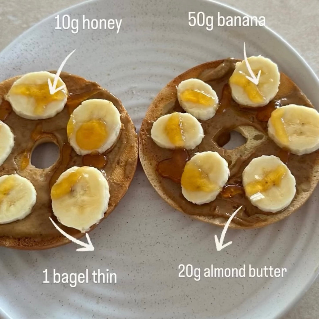 The Ultimate Power Trio: Almond Butter, Banana and Honey (Maple)