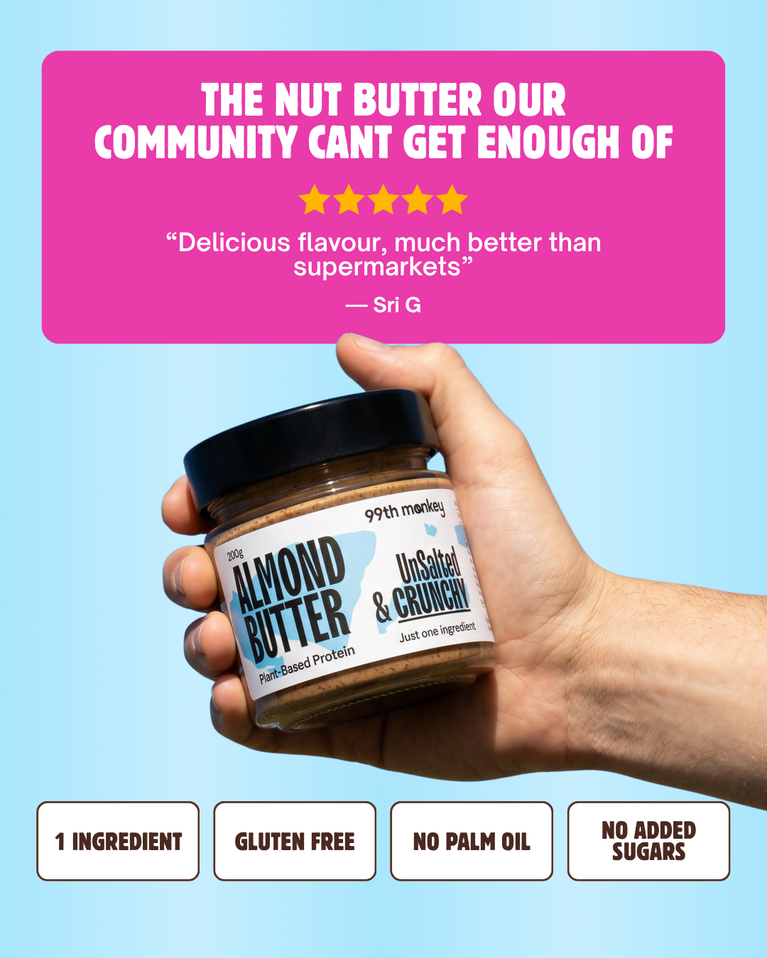 Crunchy Unsalted Almond Butter