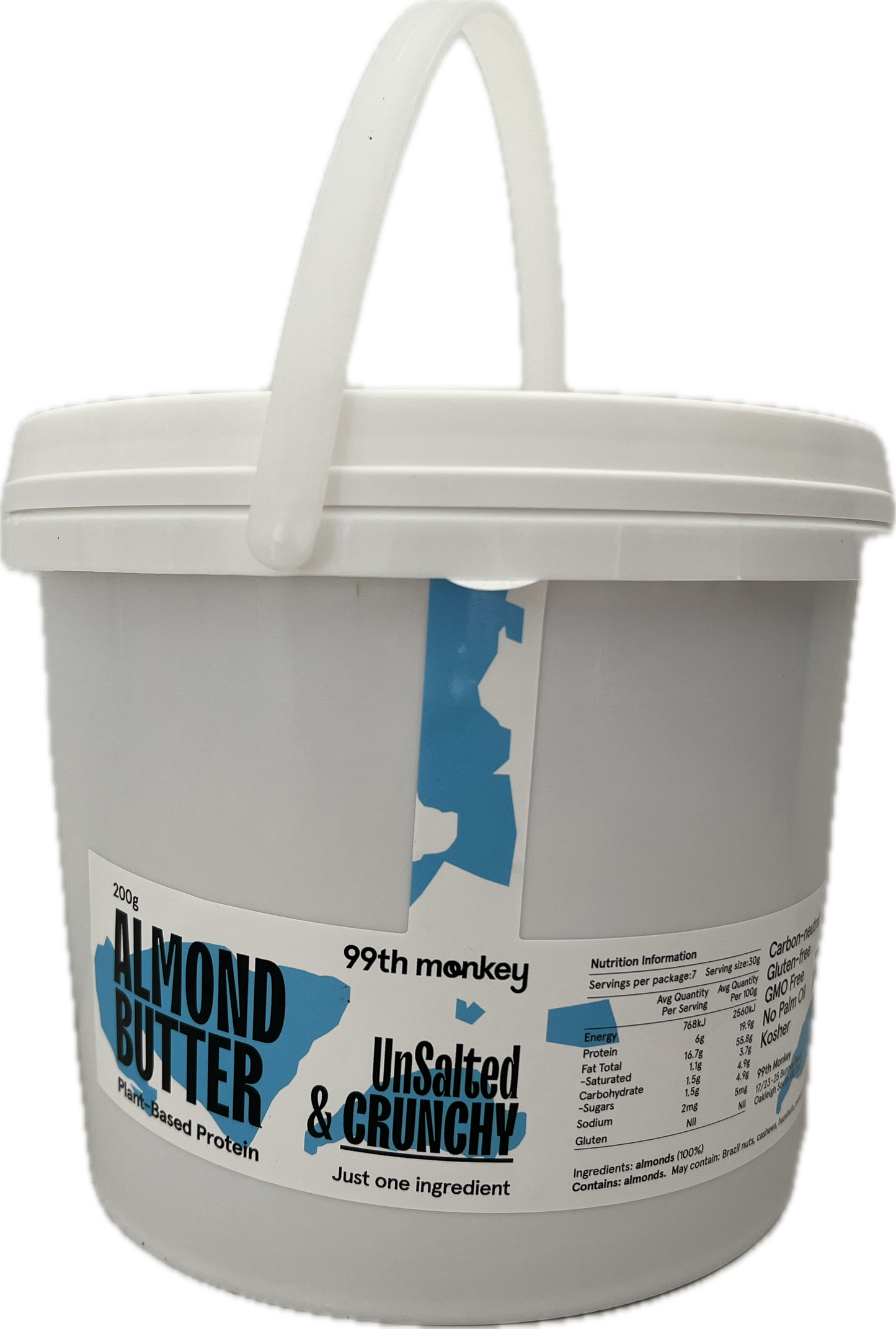 Crunchy Unsalted Almond Butter 2kg Tub